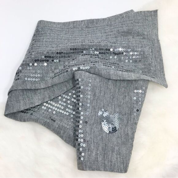 Disney Parks Authentic Gray Knit Silver Sequin Long Neck Scarf - Picture 6 of 11